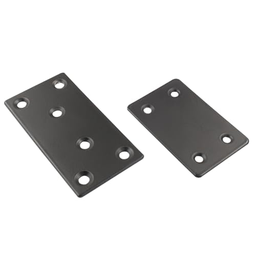 Bonsicoky 8 Pcs Flat Straight Brace Brackets, Black, 3.15"x1.5" + 2.4"x1.5" - size: 3.15" x 1.5" + 2.4" x 1.5" - 8 PCS, style: Black