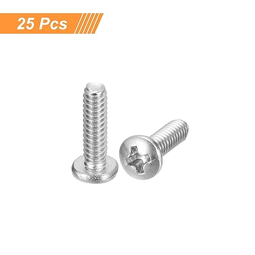 uxcell #6-32x1/2 Pan Head Machine Screws 304 SS Phillips Drive, 25 Pack - size: #6-32x1/2"