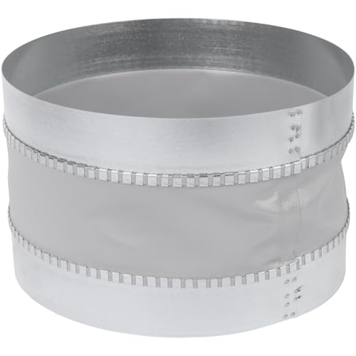Repa Market 10" Inch Flexible Male Fit Duct Connector – Galvanized Steel Round Pipe Extender for Spiral Ducts – Vibration & Noise Reduction Coupler for HVAC Systems, Exhaust and Dryer Vent Connections - size: 10" Inch