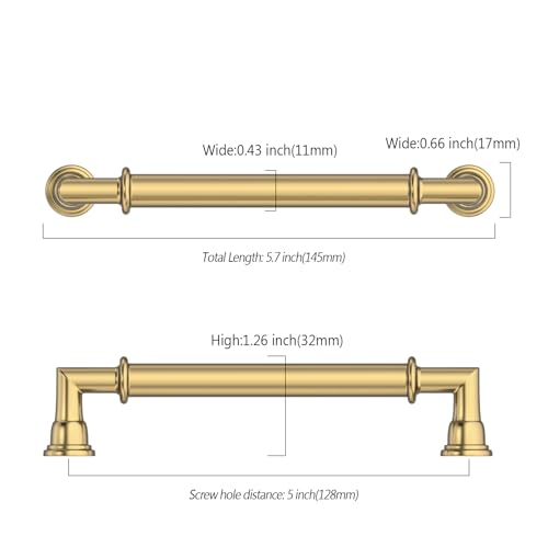 Asidrama 10 Pack 5 Inch(128mm) Champagne Bronze Kitchen Cabinet Handles, Champagne Cabinet Pulls Kitchen Cabinet Hardware for Cupboard Drawer - color: Champagne Bronze, size: 5" Hole Center