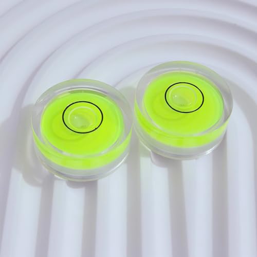 4Pcs Small Circular Bubble Levels with Double Sided Adhesive Bottom Mini Little Stick-on Bubble Spirit Level Measuring Layout Tools Levels (25x10mm) - size: 25x10mm