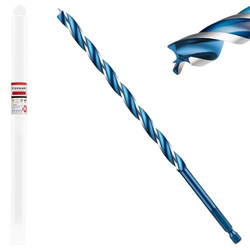 5/8" x 12" Wood Auger Drill Bit – 3-Flute Extra Long Auger Drill Bit for Wood, High Carbon Steel 3/8" Shank with Protective Storage Tube - size: 5/8" x 12"