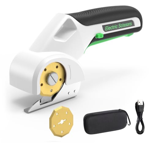 2026 New 4V Cardboard Cutter, Box Cutter with 2 Titanium Metal Blade Accessories, Safety Lock Cordless Electric Metal-Cutting Tools, Rotary Cutter for Cardboard, Gifts - Fog - color: Fog
