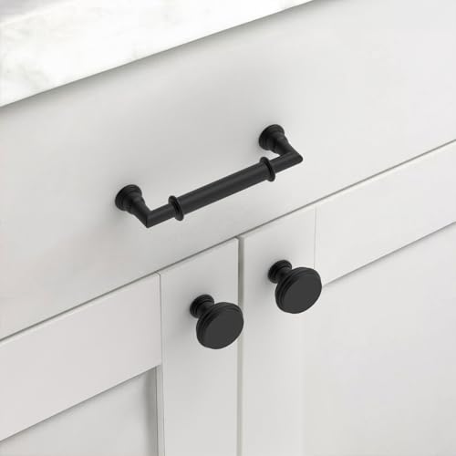 Asidrama 10 Pack 4 Inch(102mm) Matte Black Cabinet Pulls Heavy-Duty Solid Kitchen Cabinet Handles Black Drawer Hardware for Bathrooms Cabinets - color: Matte Black, size: 4" Hole Center