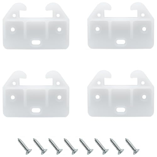 FDXGYH 20 Pcs Plastic Drawer Guides Drawer Track Guides Drawer Rail for Dressers Hutches and Drawer Systems [White] - size: 58×41×29mm-20pcs