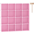 C&AHOME 16 Cube Storage Organizer Cube Shelves Units Storage Cubes, Pink - color: Pink