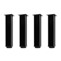 QLLY 10 inch Square Adjustable Metal Furniture Legs, Heavy Duty Black Cabinet Feet with Leveling Pads, Set of 4 for Sofa, Couch, Ottoman, Cabinet and Shelf Replacement - color: Black, size: 10 inch