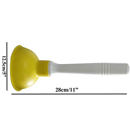 Drain Plunger, Mini Sink Unclogger, Small 4-Inch Clog Remover - color: Green + Yellow