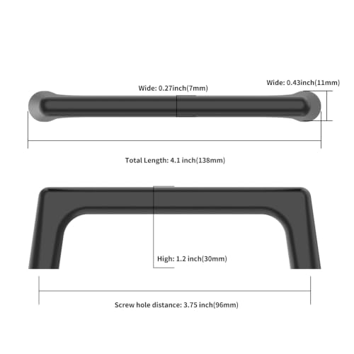 Asidrama 6 Pack 3.75 Inch(96mm) Matte Black Cabinet Pulls Cabinet Handles Cupboard Handles Kitchen Cabinet Hardware for Cupboard Drawer Pulls - color: Matte Black, size: 3.75" Hole Center, style: 6 Pack