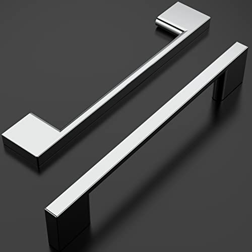 Amerdeco 10 Pack Polished Chrome Cabinet Pulls 5 Inch(128MM) Hole Centers Kitchen Cabinet Handles Cabinet Hardware Kitchen Handles for Cabinets Cupboard Handles Drawer Pulls ZH0060… - color: Polished Chrome, size: 5"/128mm Hole Center, style: 10 Pack