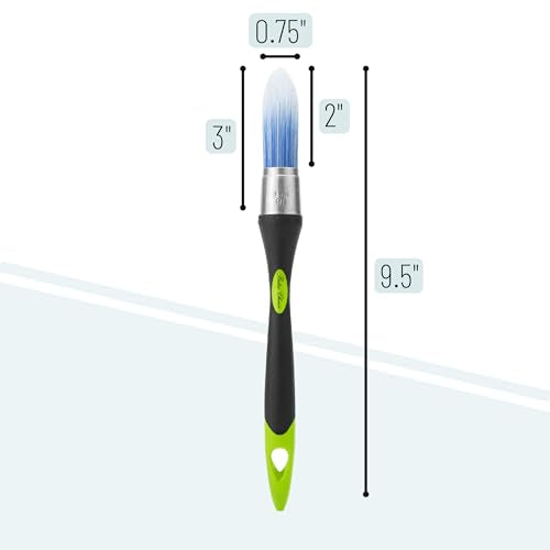 Bates- Trim Brush, 0.75 Inch, Edge Painting Tool, Trim Paint Brushes, Trimmer Edger, Trim Brush - color: Black-lime Green, size: 0.75 inch, 1 Pack