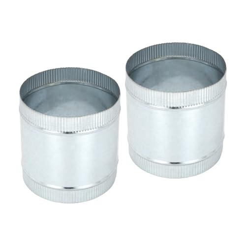 PATIKIL 7 Inch Duct Connector Coupling, 2 Pcs Galvanized Steel Straight Dryer Vent Coupler Flexible Ducting Collar Connector Round Crimped Ventilation Duct Extension for HVAC System Pipe - size: 7 Inch