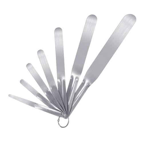 7-Piece Caulking Spatula Set - Professional Stainless Steel Caulk Finishing Tools, Streamline Spatulas for Bathroom Sink, Bathtub, Tile Sealant Application - size: 7PCS
