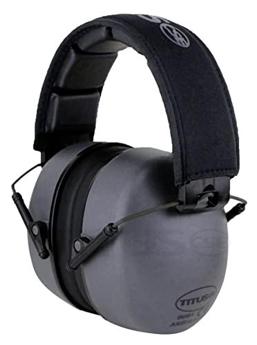 TITUS 3 Series, Onyx 37 Original Highest NRR Noise Reduction Earmuffs - color: Grey (Premium Band / With Pouch)