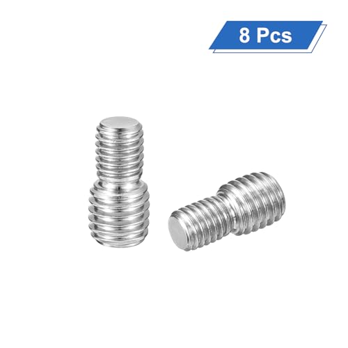 uxcell M8x10mm to M10x10mm Double End Threaded Stud Screw Bolt, 8Pcs 304 Stainless Steel Thread Reducer Adapter for Furniture Machinery Assembly Fastener - size: M8x10mm to M10x10mm