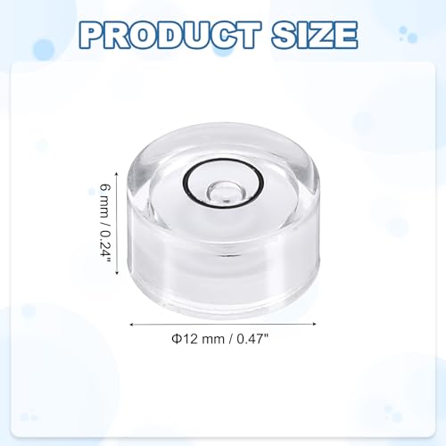 HARFINGTON 8pcs Circular Bubble Spirit Level 12x6mm Mini Round Bubble Spirit Level Little Measuring Layout Tools for TV Industrial Carpentry Picture Frame, White/Black - color: White/Black, size: 12x6mm