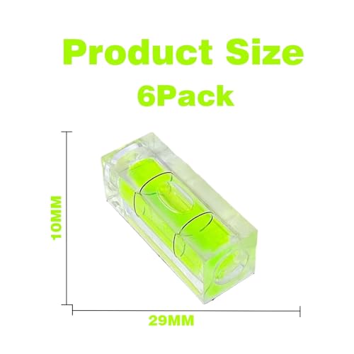 6PCS Small Bubble Level 10×10×29mm(0.39x0.39x1.14in) Small Leveler Tool - size: 6pcs 10x10x29mm (Non-Magnetic)