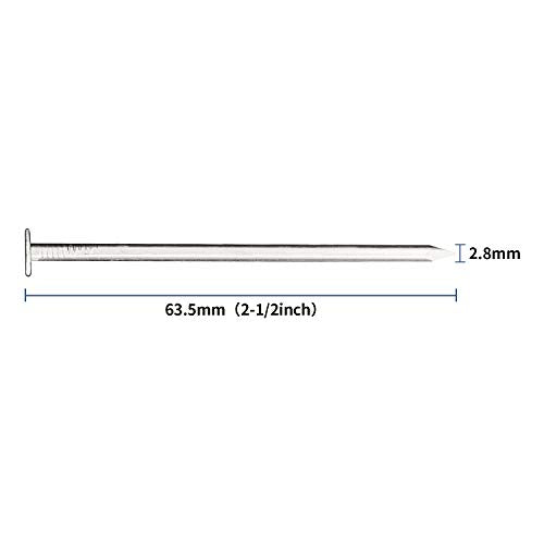 JEGONFRI 70PCS 2-1/2" Nickel Plated Flat Head Nails for Hanging, Wood Nails - color: Silver, size: 2-1/2 In , 70 Pcs