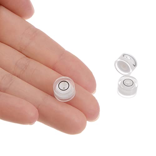 HARFINGTON 3pcs Round Bubble Level 10x6mm Mini Circular Bullseye Spirit Levels for Leveling Camera Tripod Telescope Workshop Turntable Pictures Frame, White - color: White (Black Circle), size: 10x6mm