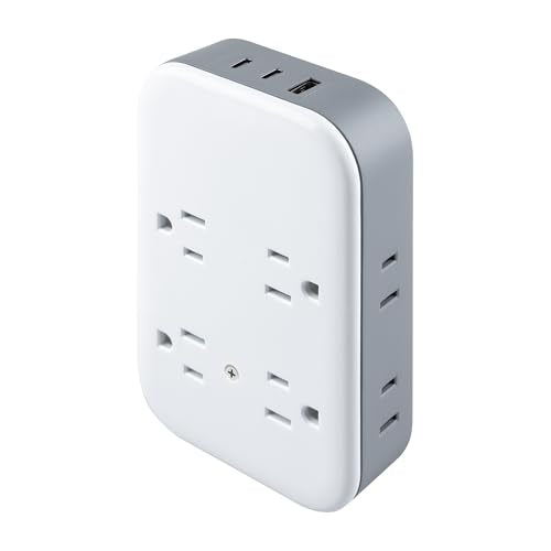 GE All-in-One Surge Protector Wall Tap, 8 Outlets