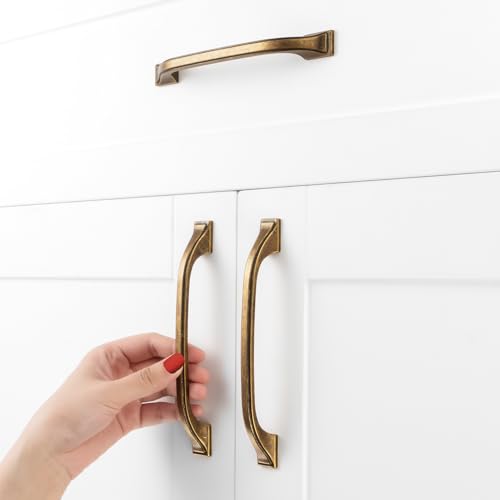 Antique Brass Cabinet Pulls 5 Inch Brass Drawer Pulls 10 Pack 8222 - color: Antique Brass, size: 5 Inches, style: 10 Pack Arch Pull