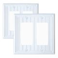 White Natural Material Double Decorator Outlet Cover Wall Plate(2-Pack) - size: Double Decorator