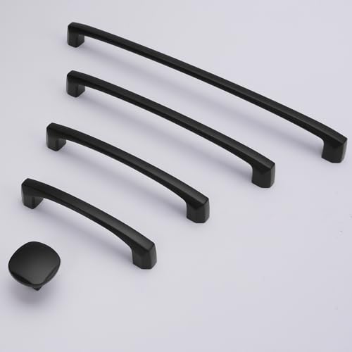 10 Pack 5 Inch Matte Black Cabinet Pulls Kitchen Cabinet Handles Cabinet Hardware Kitchen Handles for Cabinets Cupboard Handles Drawer Pulls - color: Matte Black, size: 5'' Hole Center(128mm)