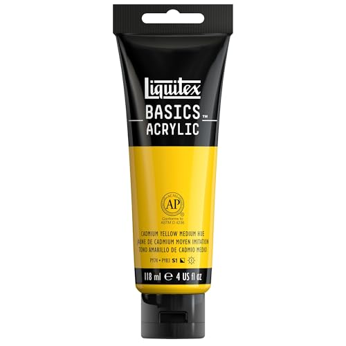 Liquitex BASICS Acrylic Paint, 118ml (4-oz) Tube, Cadmium Yellow Medium Hue - color: Cadmium Yellow Medium Hue, size: 4 Fl Oz (Pack of 1)