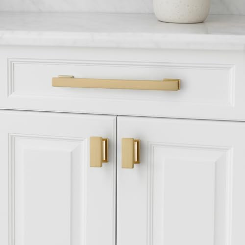 Champagne Bronze Kitchen Rectangle Cabinet Knobs 1.49 Inch 10 Pack - color: Champagne Bronze, size: 1.49"/38MM Single Hole