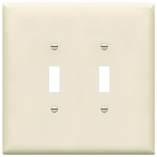ENERLITES Oversized Double Toggle Light Switch Cover Plate, Light Almond - color: Light Almond, size: Over-Size