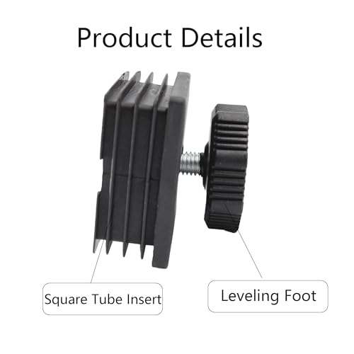 8Pcs Adjustable Leveling Feet 50 x 50mm Square Insert Kit Furniture Glide Leveler, Leveling Screw Leg for Cabinets Sofa Tables Chairs Raiser, Black - size: 50x50mm
