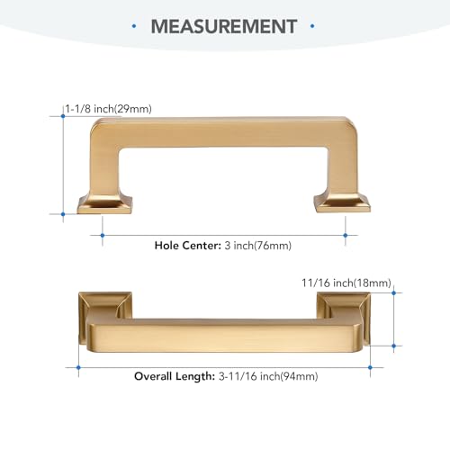 HOME EDIT Champagne Bronze Cabinet Handles Zinc Pulls 3 Inch 5 Pack - color: Champagne Bronze, size: 3 inches Hole Center