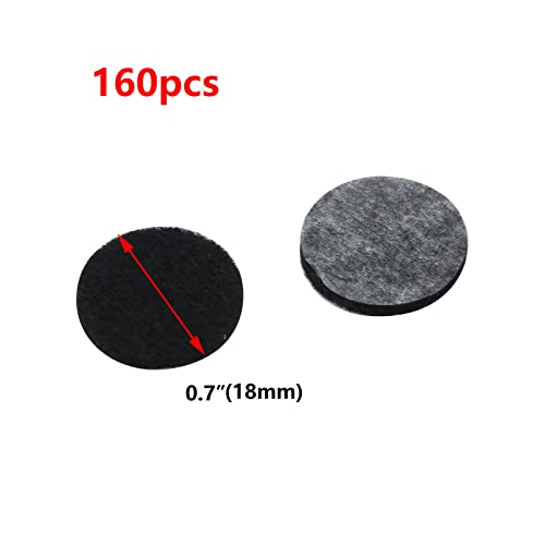 Antrader 160 Pack 0.7 Inch Self-Stick Furniture Round Felt Pads,Black - color: Black, size: 0.7" Dia. Round