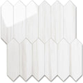 Vamos Tile Glossy Dolomite White Backsplash Tile Peel and Stick, 12.8 x 12.8 Inch 10 Sheets Long Hexagon PVC Self Adhesive Mosaic Wall Tiles Stick on Backsplash for Kitchen and Bathroom - color: Glossy Dolomite White