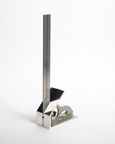 12” SAE Machinist Combination Square, Saddle Square, Stainless Steel Blade with 1/64", 1/32", 1/16" and 1/8" Markings, Hardened Aluminum Head LAS 12SS-12"