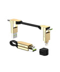 Rolling Square inCharge X, Multi Charging Cable, Portable Keychain Charger Cable, 6-in-1 with 100W Ultra-Fast Charging Power, Saturn Gold, Multi Charger - color: Saturn Gold