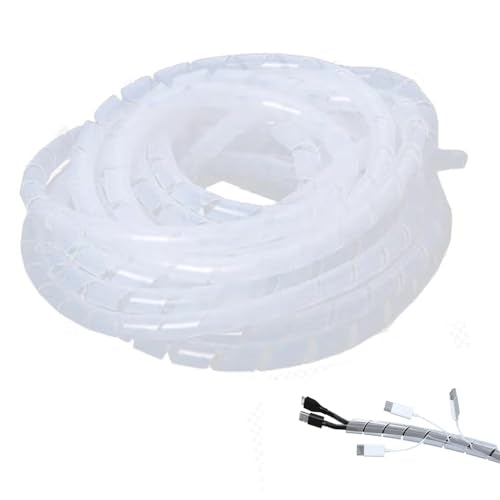 26Ft Spiral Cable Wrap - White Cord Covers Bundle Sleeve Hose for PC TV Computer Electrical Wire Organizer, Cord Cover and Detangler - size: White-1/2 inch-26 ft
