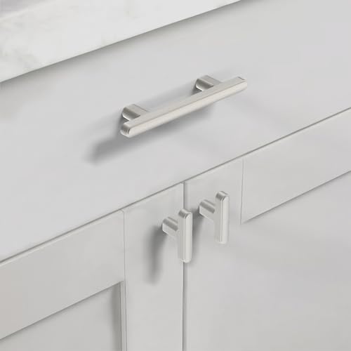 Asidrama 10 Pack 3 Inch(76mm) Brushed Satin Nickel Kitchen Cabinet Handles, Cabinet Pulls Kitchen Cabinet Hardware for Cupboard Drawer Pulls - color: Brushed Satin Nickel, size: 3" Hole Center, style: 10 Pack