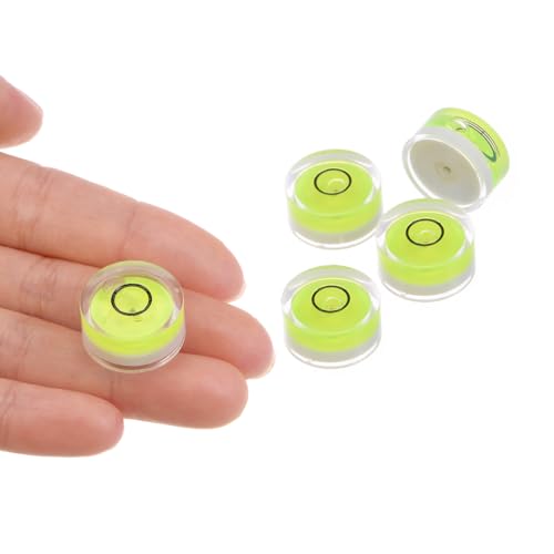 5pcs Small Circular Bubble Spirit Levels - [18mm Diameter 9mm Thickness] Mini Round RV Level Leveling Tools for Travel Trailer Turntable Camera, Lime - color: Lime, size: 18mm x 9mm