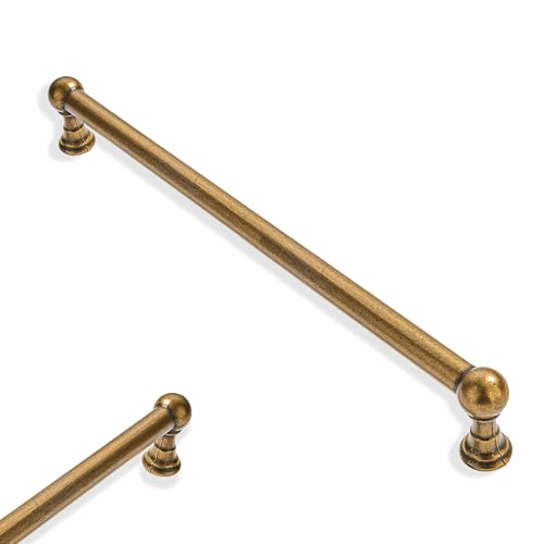 10 Pack 8 Inch Hole Center Antique Brass Cabinet pulls 100% Solid Heavy Duty Dresser Pulls Cabinet Drawer Pulls for Kitchen Cupboard Hardware - color: Antique Brass, size: 8 inch hole center
