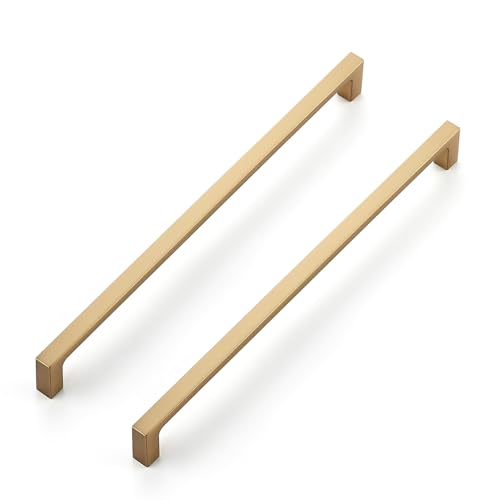 Ravinte Champagne Bronze Kitchen Square Cabinet Handles 10 Inch 10 Pack - size: 10 Inch hole