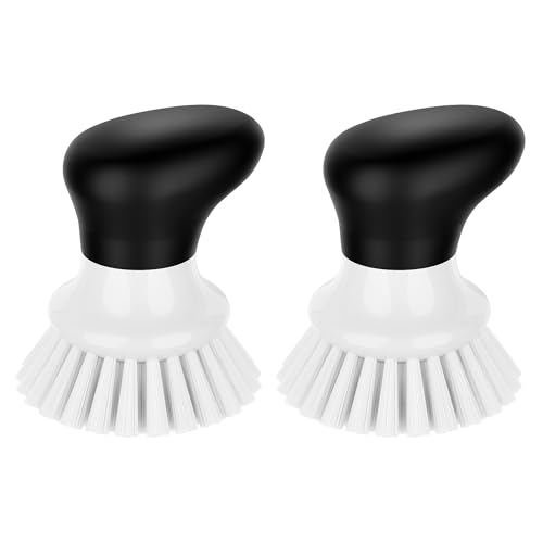 MR.SIGA Dish Scrub Brush, Palm Brush Dish Scrubber, White, Pack of 2 - color: White
