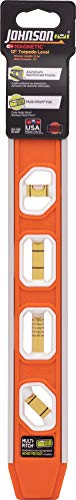 Johnson Level & Tool 1421-1200 Magnetic Aluminum Reinforced Torpedo Level, 12", Red, 1 Level - size: 12 Inch