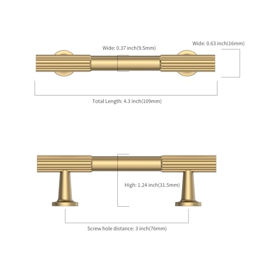 Asidrama 10 Pack 3 inch Champagne Bronze Kitchen Cabinet Handles - color: Champagne Bronze, size: 3" Hole Center