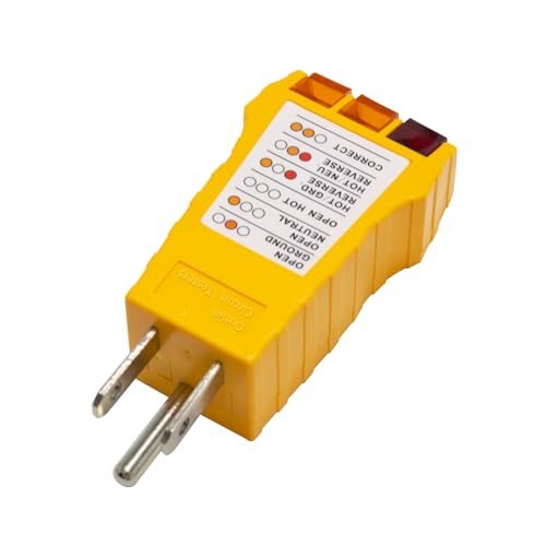 Outlet Tester with Electrical Receptacle Test,Socket Tester for North American Outlets (Yellow) - color: Yellow