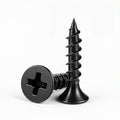 #7 x 1-1/4" Black Drywall Screws for Wood, Flat Head Self Tapping (100Pcs) - size: #7 x 1-1/4" (100Pcs)