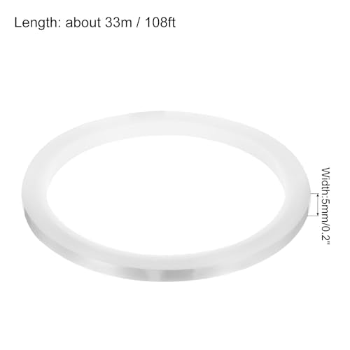 uxcell Clear Heat Tape, 1 Roll 5mmx33m 108ft High Temperature Heat Resistant Tape for Sublimation,Heat Vinyl Press,Heat Transfer, Circuit Board, No Residue - color: Clear, size: 5mmx33m