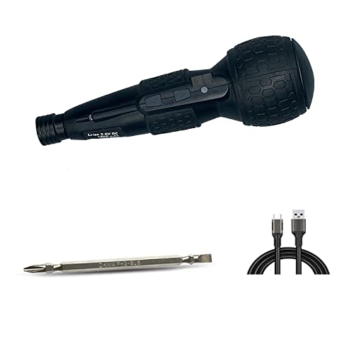 3.6V Cordless Electric Screwdriver USB-C Rechargeable LED Kit BLK - color: Black