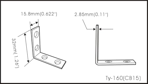 QCAA Heavy Duty Wider L Bracket 3.0mm(0.118") Thickness, 90 Degree, for Wooden Frame Bed Furniture Bookshelf, 32 x 32 x 16 x 3.0 mm, Made in Taiwan, 12 Pack - color: 32mm, size: 12 Pack