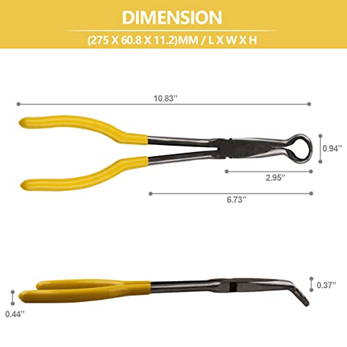 Spark Plug Removal Pliers, 11" Long Reach Ring Nose Hose Grip Pliers for Car - size: Round Nose